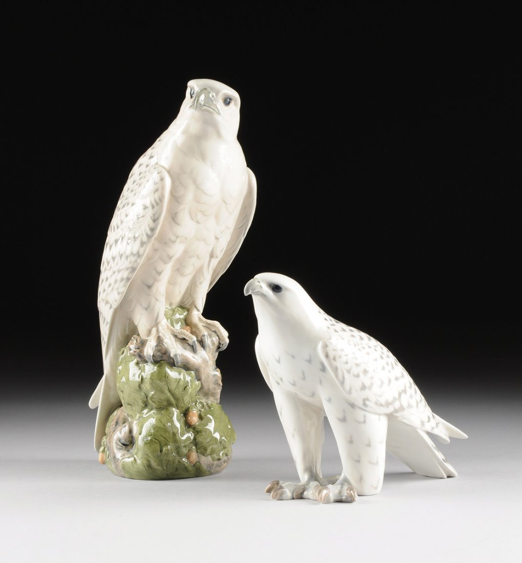 A GROUP OF TWO ROYAL COPENHAGEN POLYCHROME PAINTED (1 of 10)