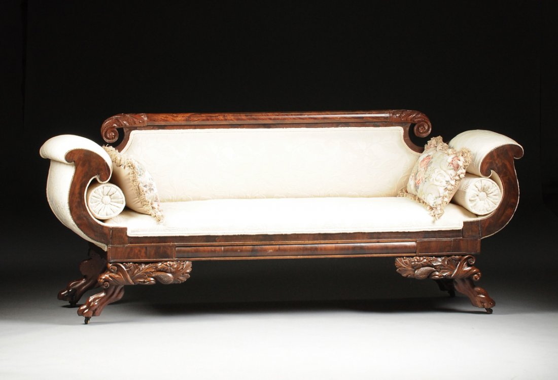 AN AMERICAN CLASSICAL PERIOD CARVED MAHOGANY AND (1 of 9)