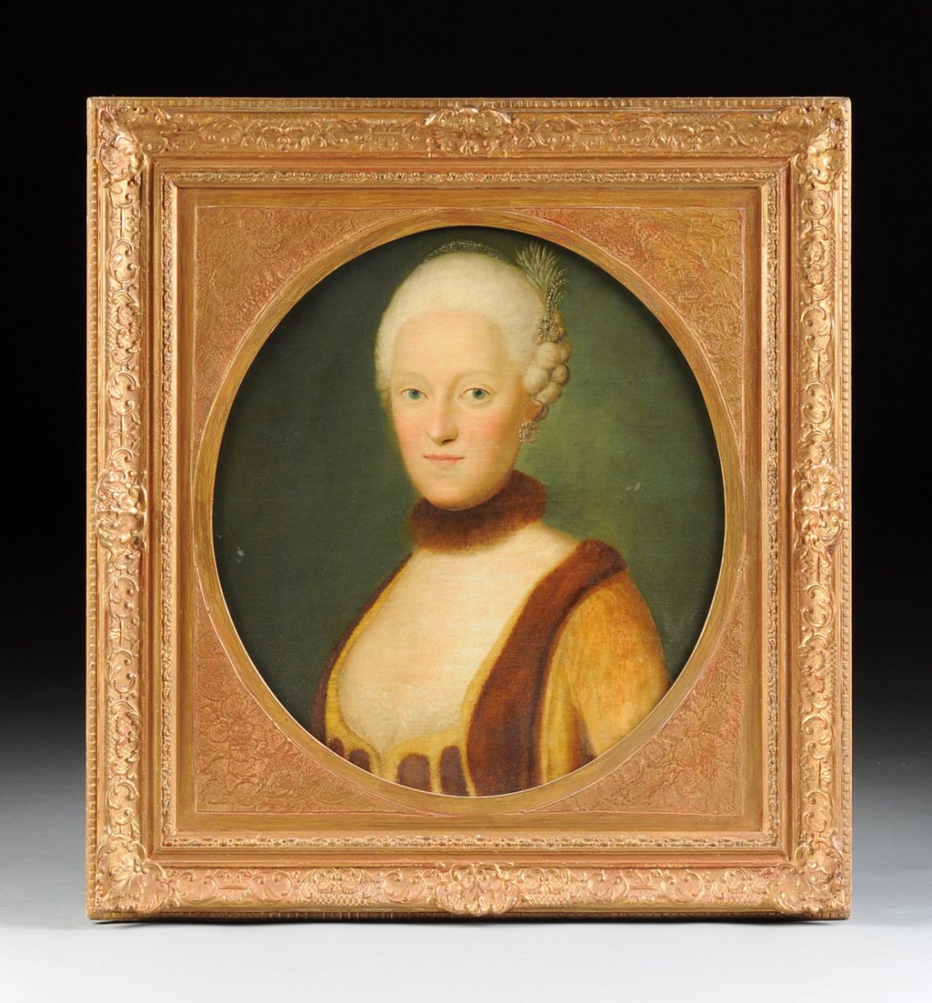 CONTINENTAL SCHOOL (19th Century) A PAINTING "Portrait: CONTINENTAL SCHOOL (19th Century) A PAINTING "Portrait of a Lady," oil on canvas. 19 3/4" x 17 1/2"