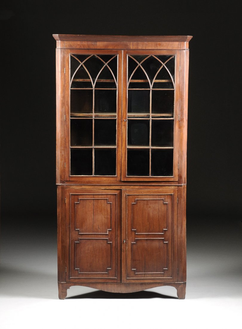 A GEORGE III GOTHIC REVIVAL CARVED MAHOGANY CORNER (1 of 10)