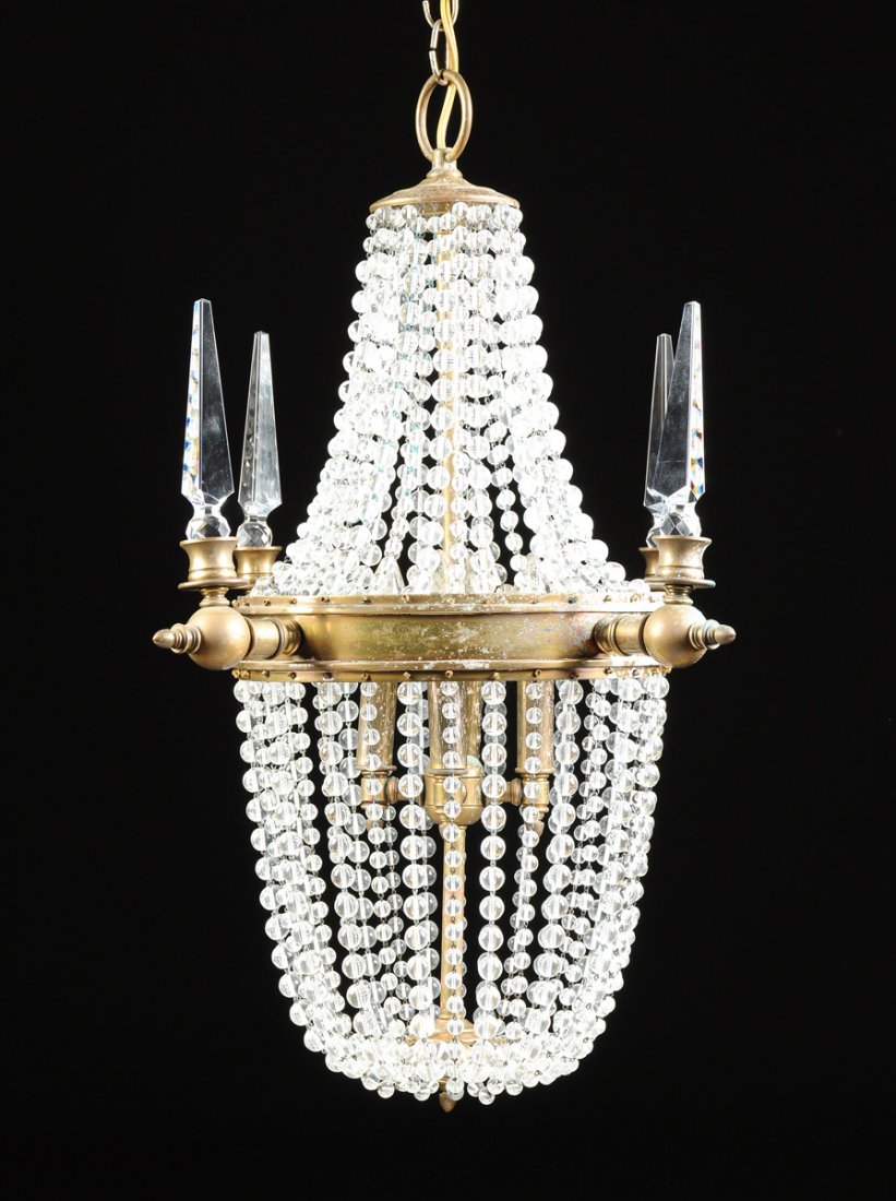 A NEOCLASSICAL STYLE GILT BRONZE AND CUT CRYSTAL GLASS (1 of 6)