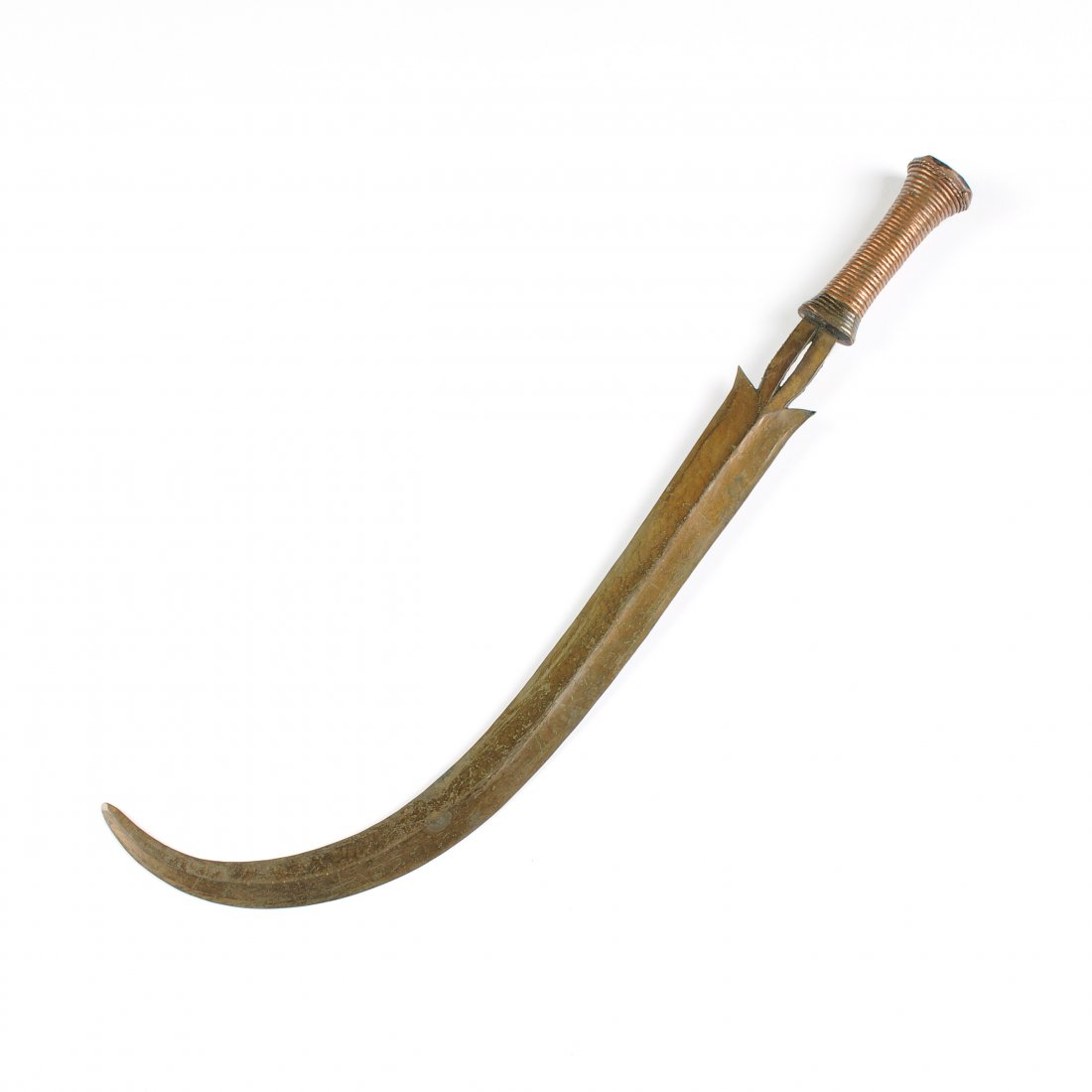 A VINTAGE AFRICAN TRIBAL COPPER WIRE WRAPPED WOOD AND (1 of 9)