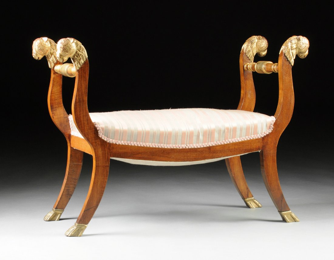 A VINTAGE EMPIRE STYLE PARCEL GILT AND CARVED (1 of 7)