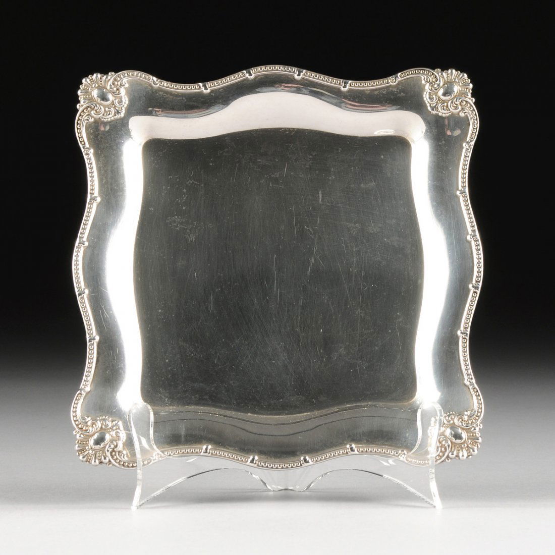 A VINTAGE AMERICAN STERLING SILVER SALVER, BY THEODORE (1 of 7)