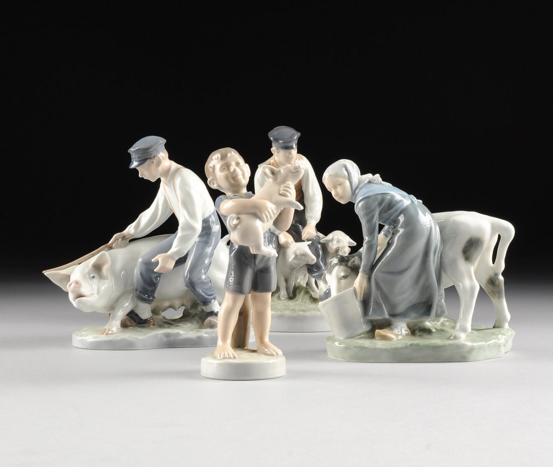 A COLLECTION OF FOUR ROYAL COPENHAGEN POLYCHROME (1 of 10)