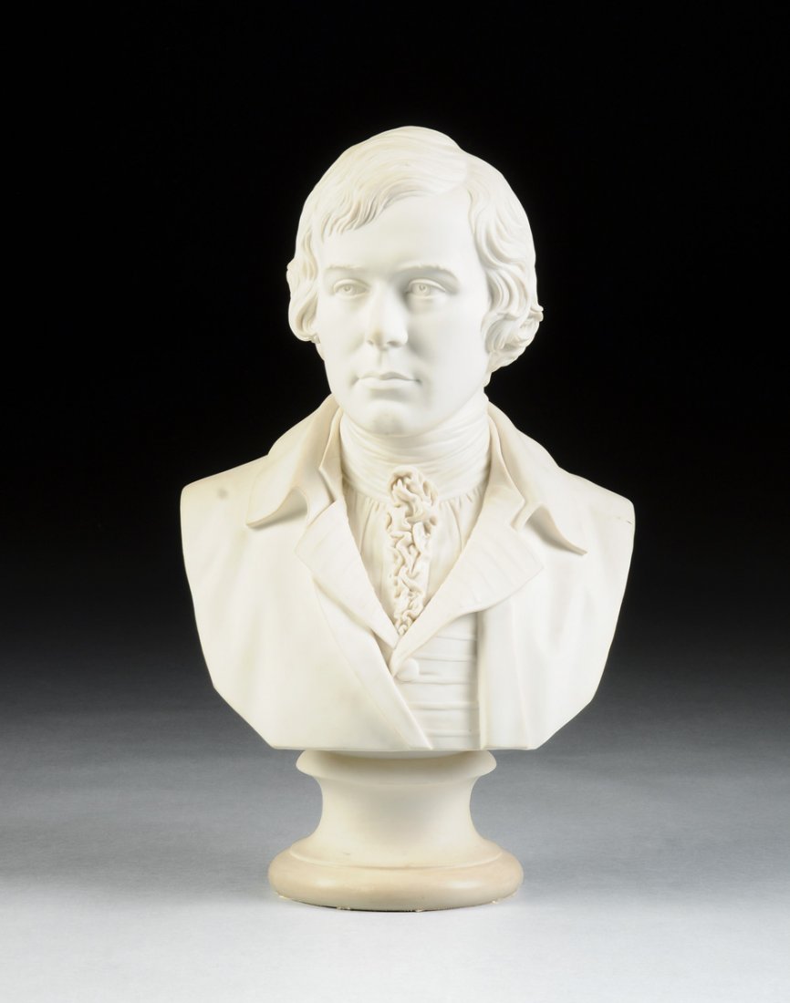 A FINE ENGLISH PARIAN WARE BUST OF ROBERT BURNS (1 of 9)