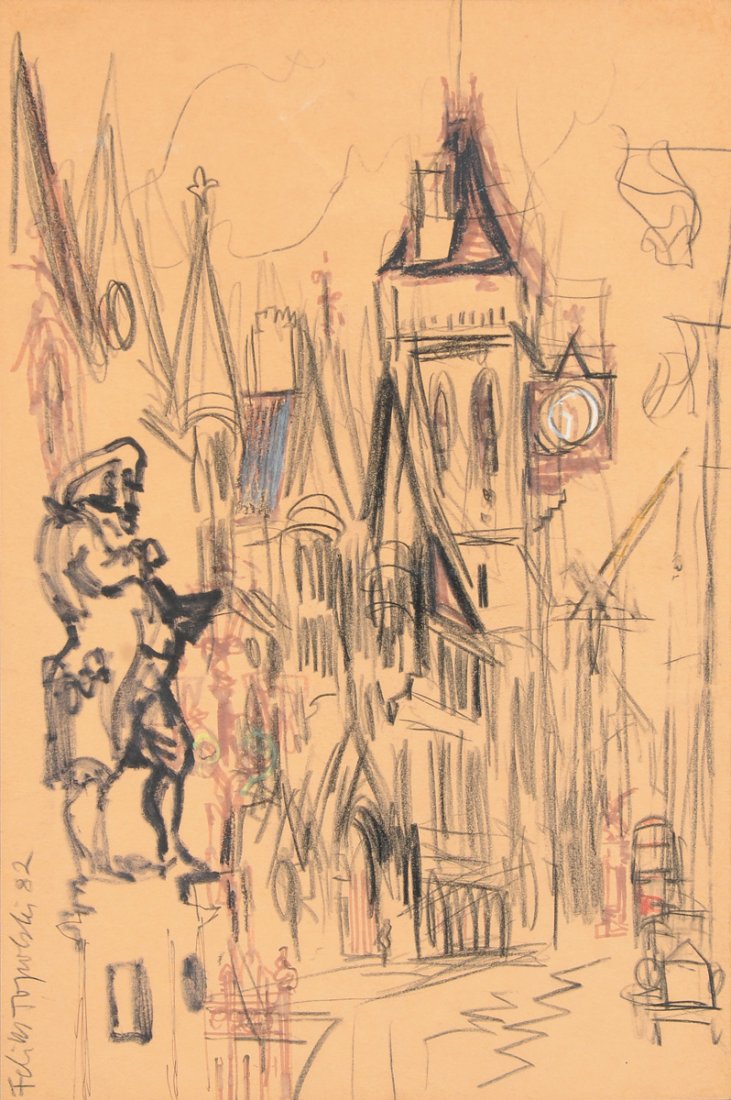 FELIKS TOPOLSKI (Polish 1907-1989) A DRAWING ON PAPER, (1 of 10)