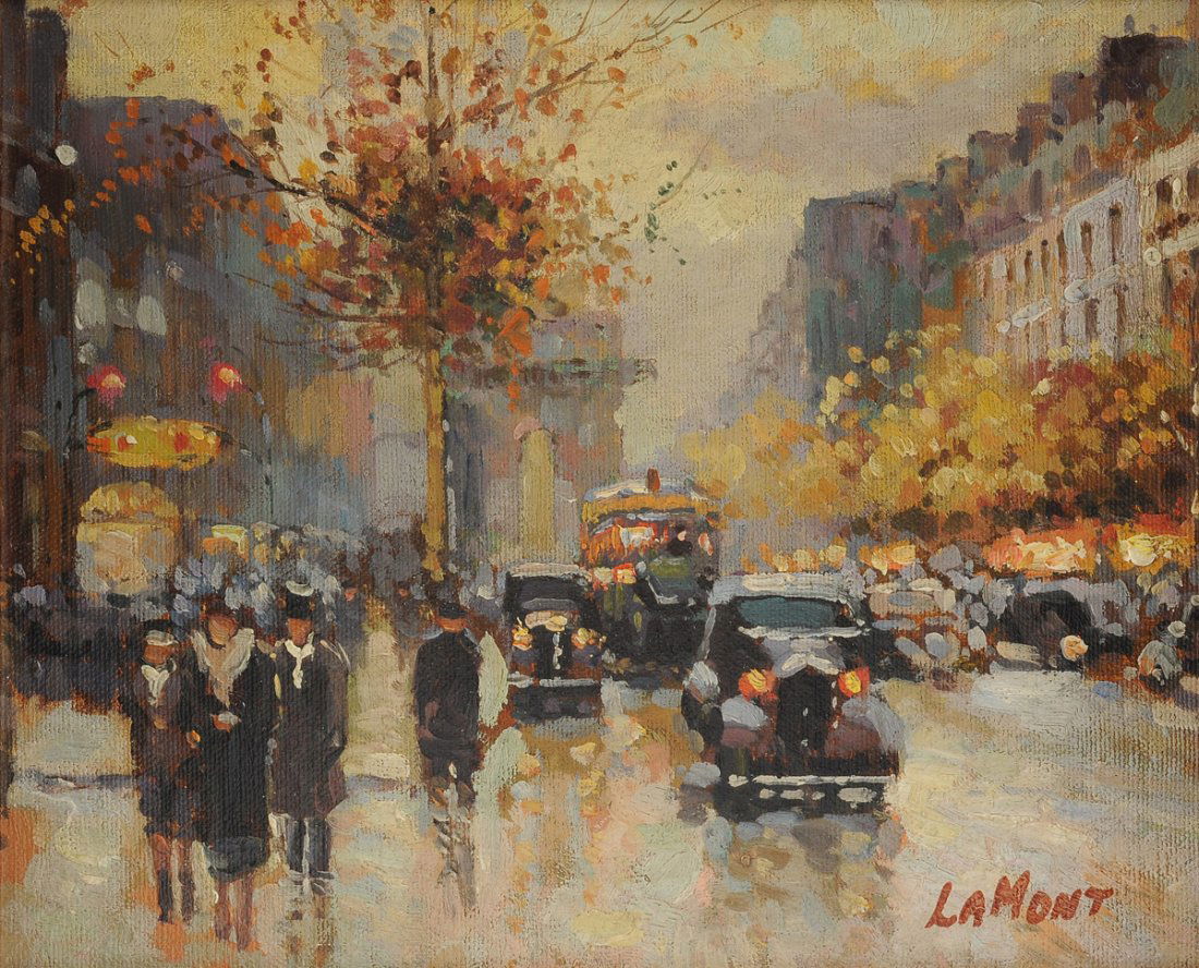 FRENCH SCHOOL (21st Century) A PAINTING, "Paris Street (1 of 8)