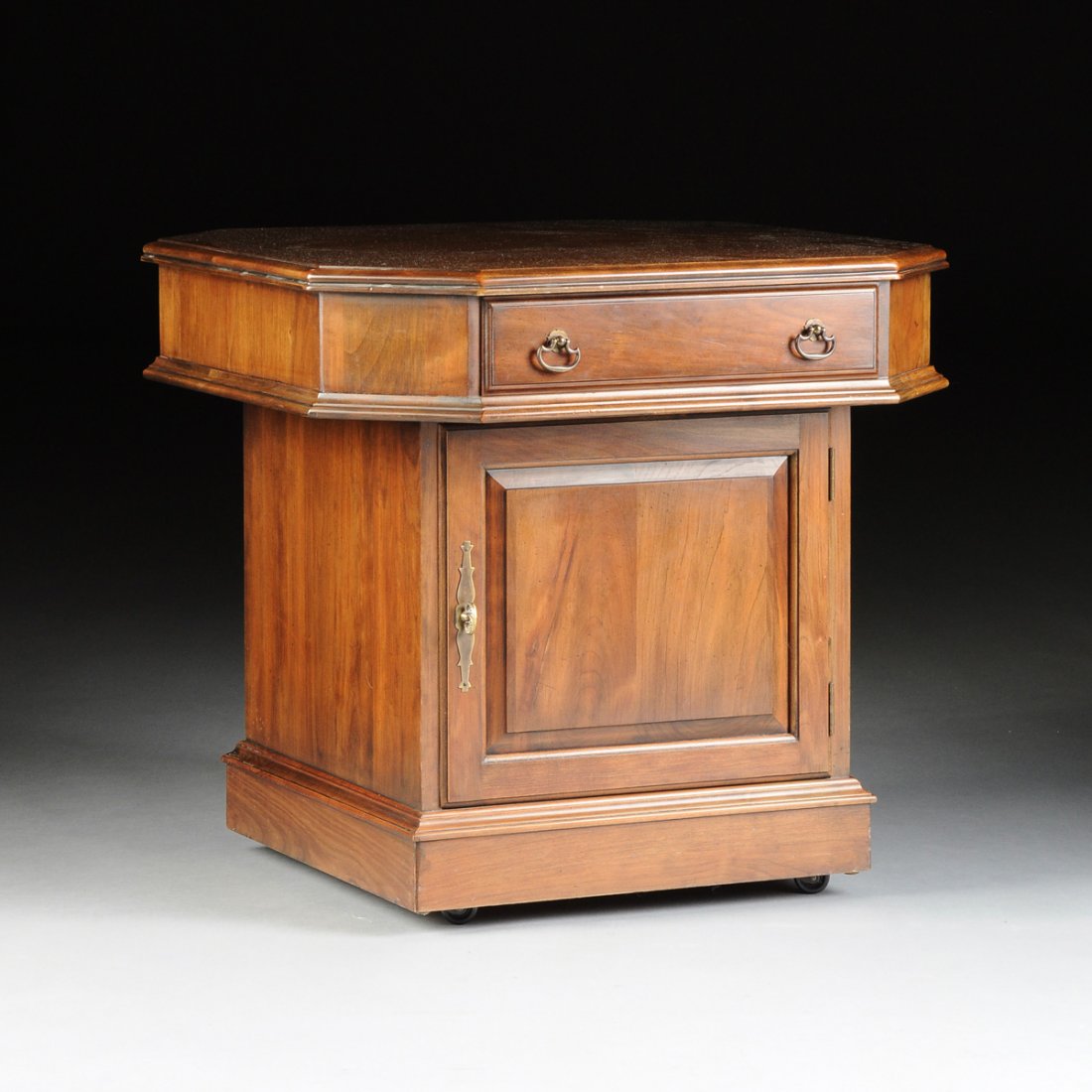 A PENNSYLVANIA HOUSE OCTAGONAL WALNUT SIDE TABLE, (1 of 8)