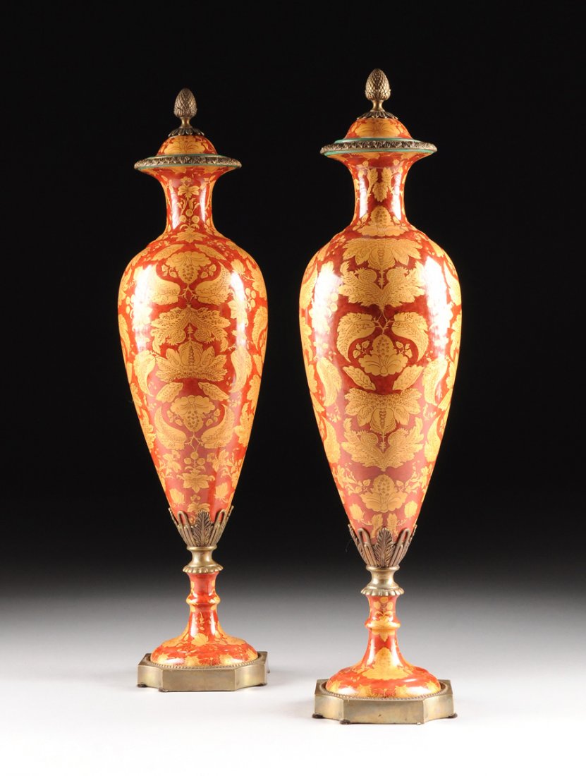 A PAIR OF LARGE MARK ROBERTS ORMOLU AND POLYCHROME (1 of 10)