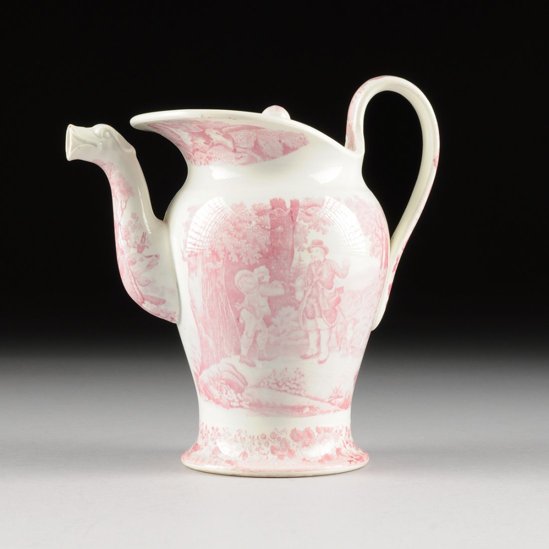 A SCHRAMBERG PINK TRANSFER PRINTED CERAMIC LIDDED TEA (1 of 9)