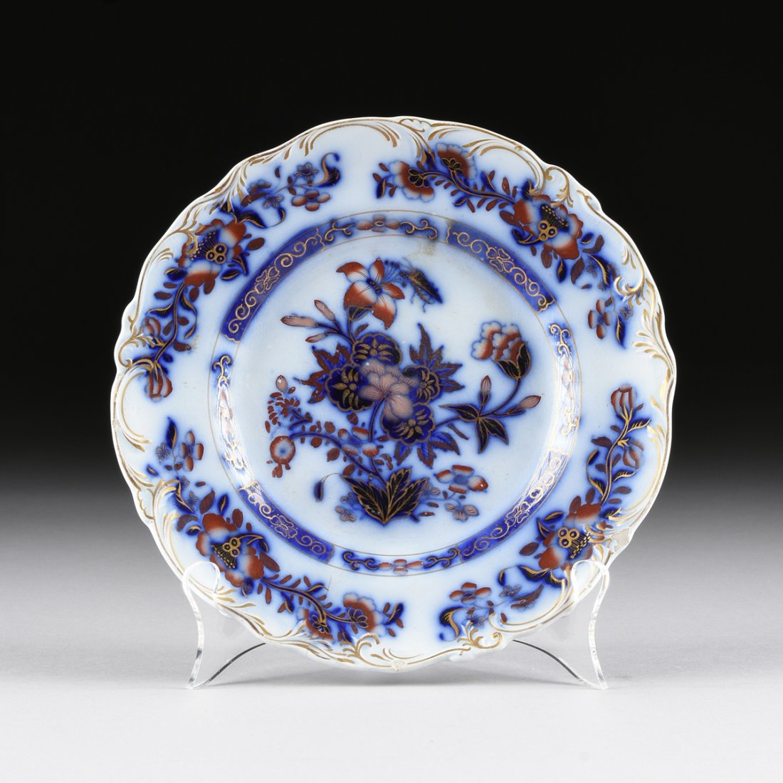 A SET OF FIVE "FRENCH CHINA" CERAMIC LUNCHEON PLATES, (1 of 6)