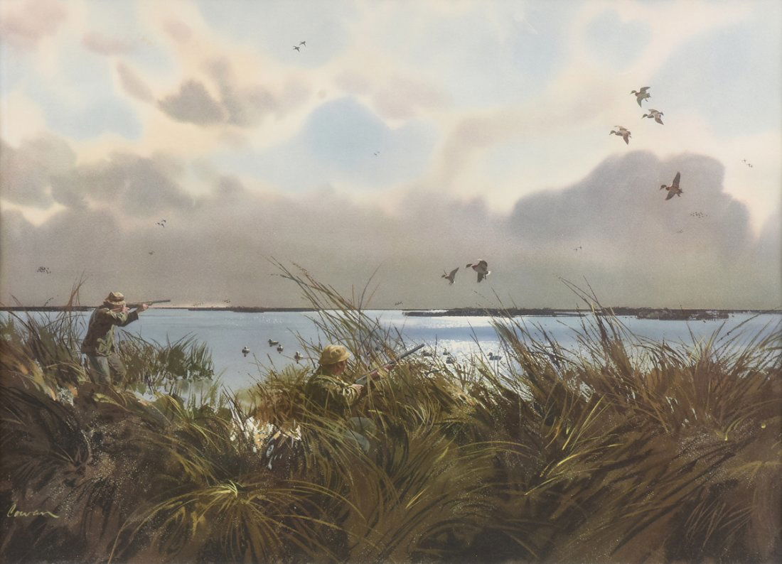 JOHN P. COWAN (American 1920-2008) A PRINT, "Duck (1 of 10)