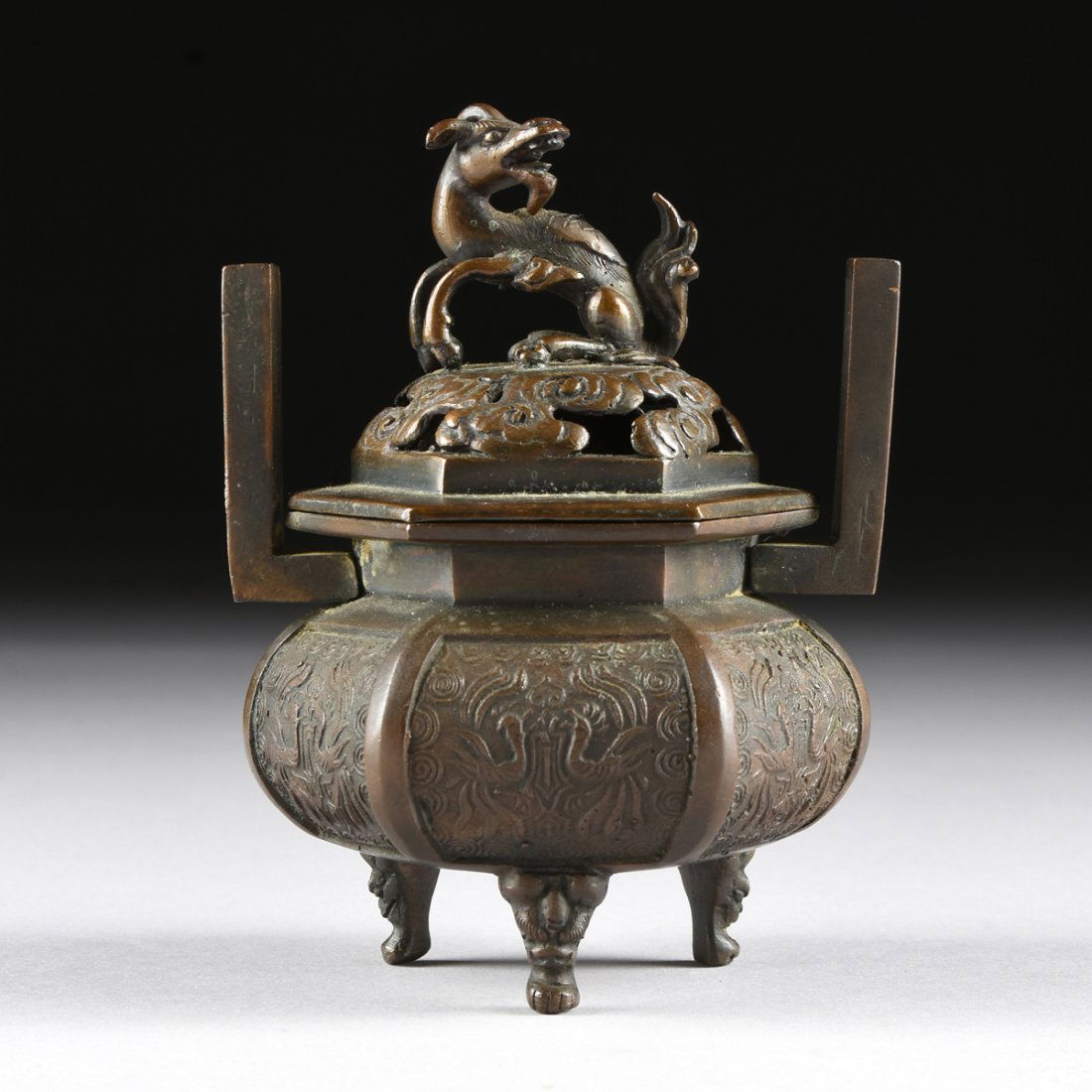 A JAPANESE BRONZE KORO CENSER, (1 of 10)