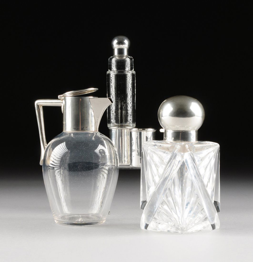 TWO JOHN GRINSELL & SONS STERLING SILVER MOUNTED GLASS (1 of 10)