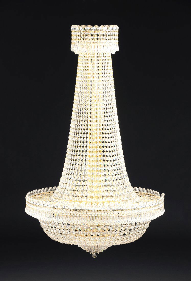 A SCHONBEK CAMELOT CUT CRYSTAL CHANDELIER, MODERN, (1 of 4)