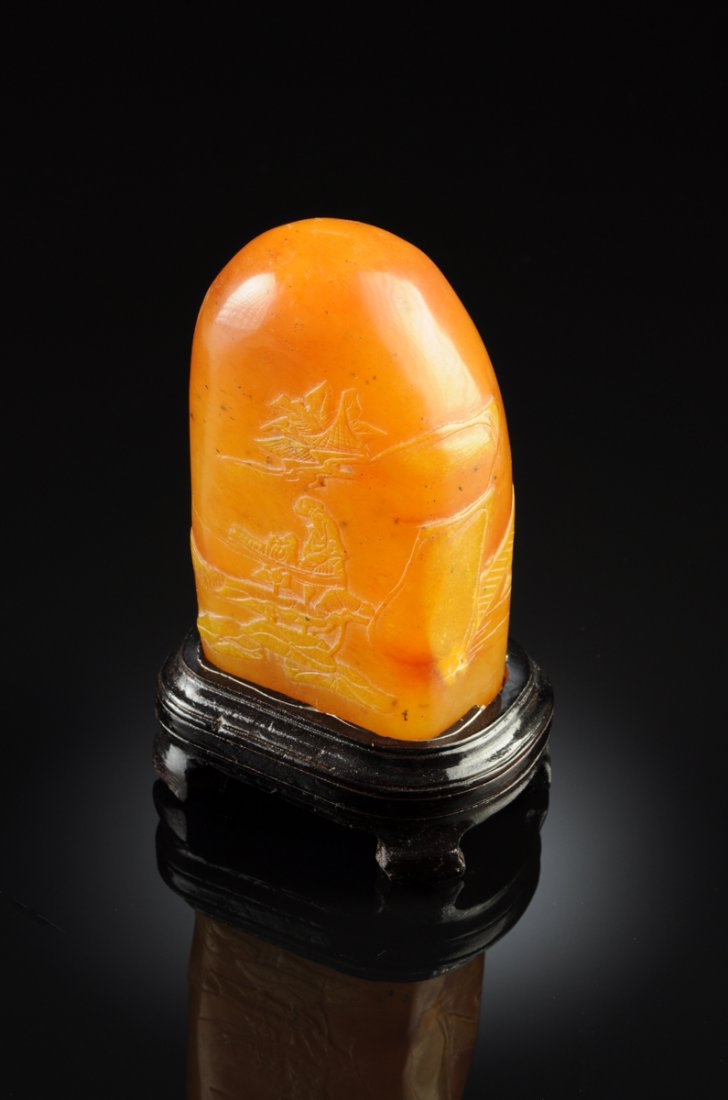 A CHINESE CARVED SHOUSHAN BOULDER, (1 of 4)