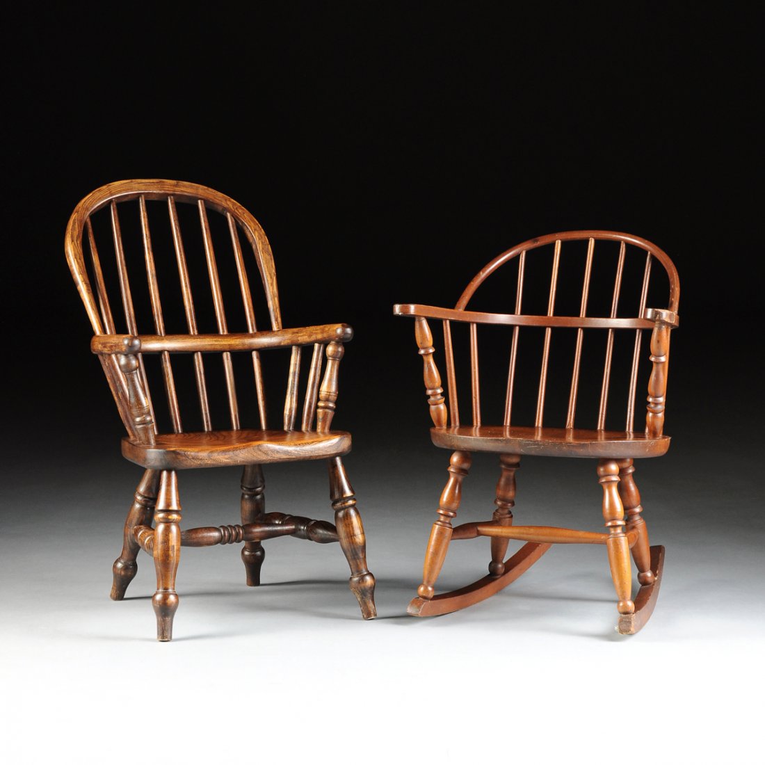 TWO CHILDREN'S HOOP BACK WINDSOR CHAIRS, 19TH CENTURY, (1 of 10)