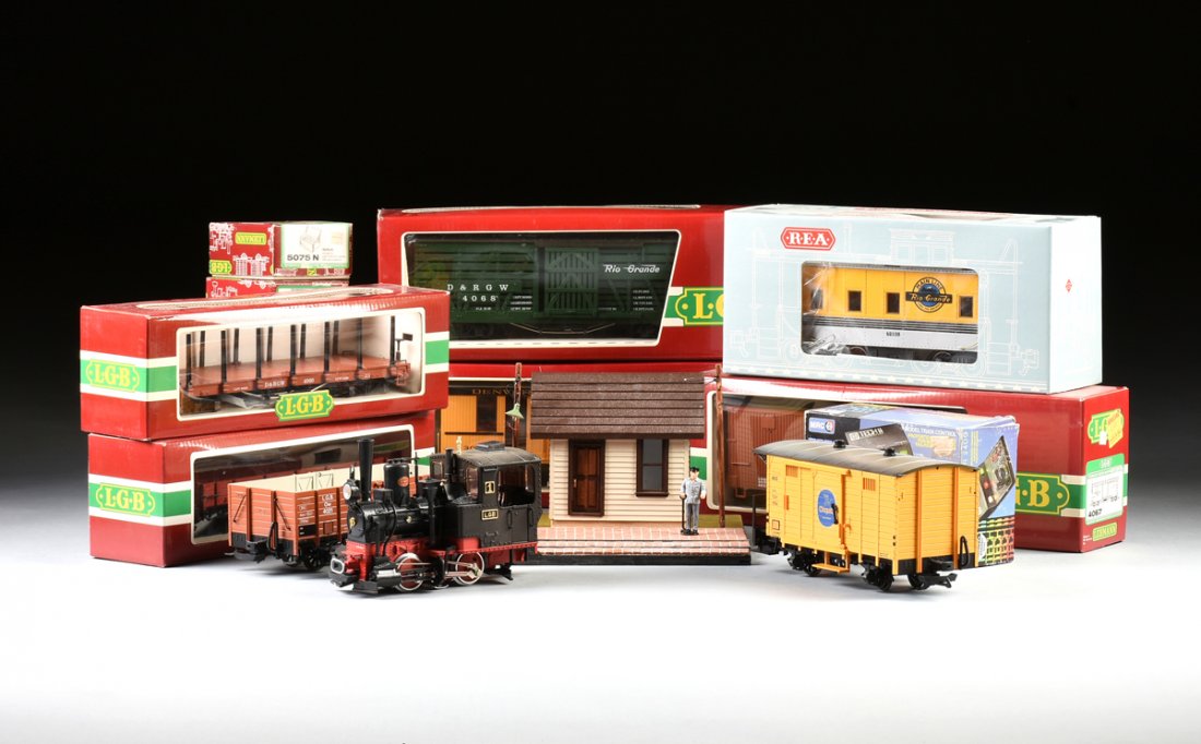 An Assemblage Of Model Trains, Track, And Accessories,
