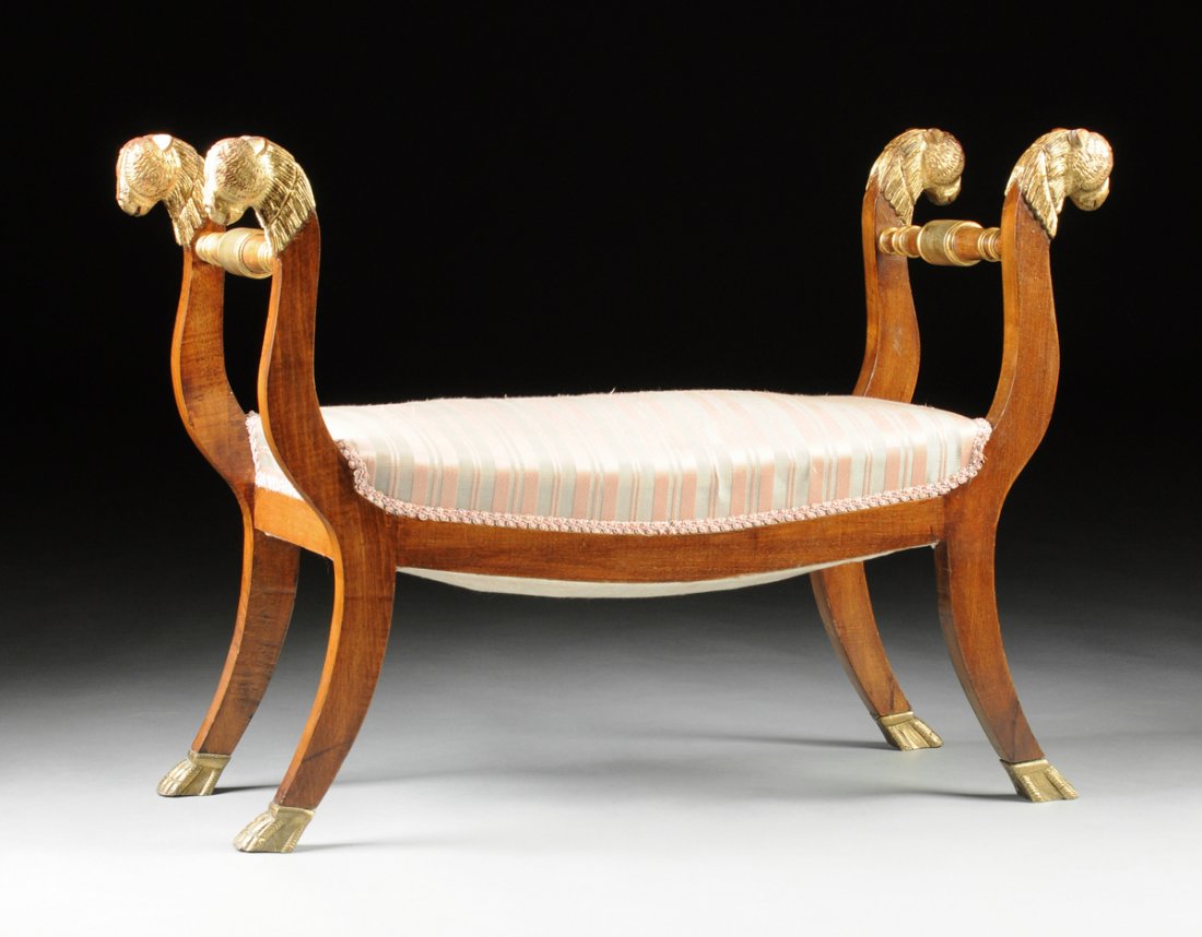 A VINTAGE EMPIRE STYLE PARCEL GILT AND CARVED (1 of 7)