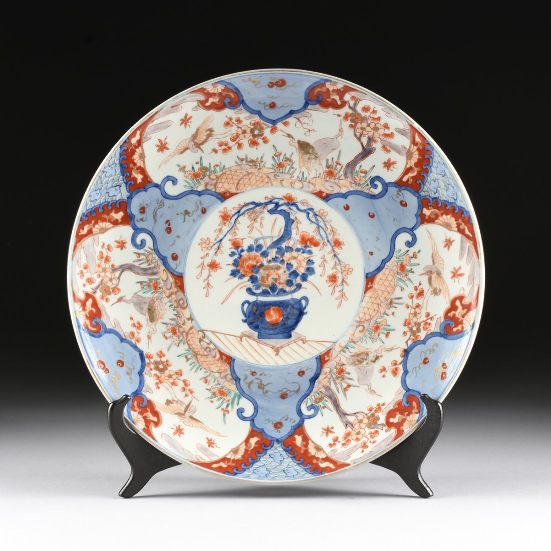 A LARGE JAPANESE PARCEL GILT AND POLYCHROME ENAMELED (1 of 6)