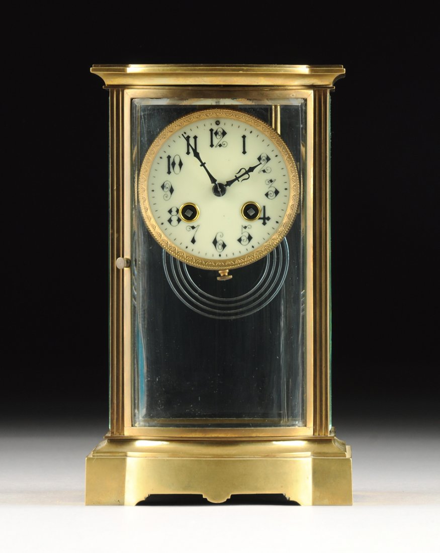 AN ANTIQUE FRENCH GILT BRONZE AND BEVELED GLASS CASED (1 of 7)