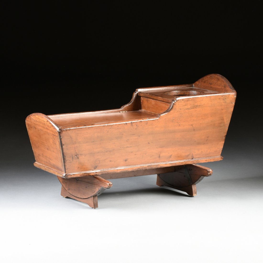 A CRADLE,: A CRADLE, Height: 21 3/4" Width: 38 1/2" Depth: 23"