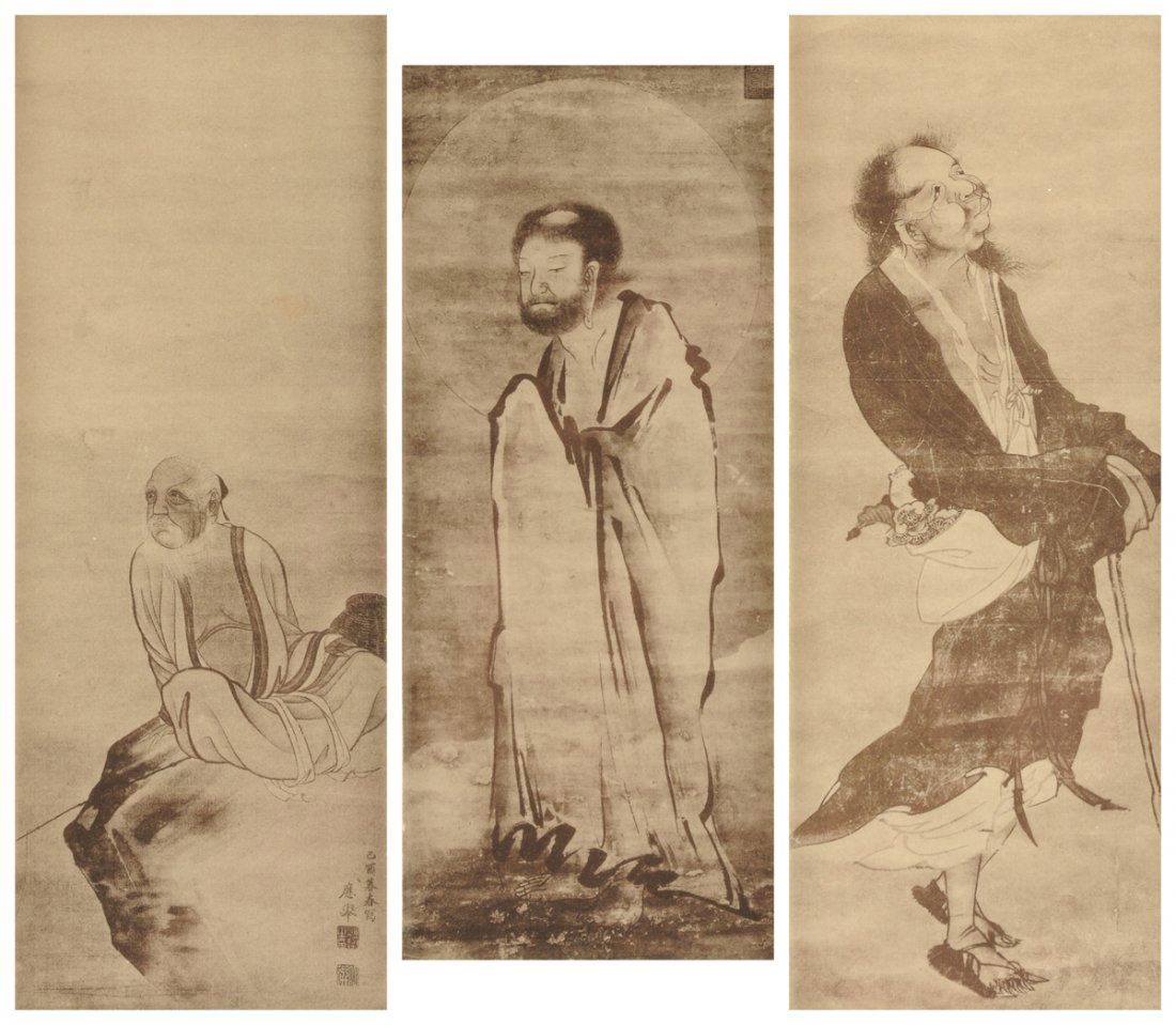 A GROUP OF THREE MATTED MEIJI PERIOD JAPANESE WOODBLOCK (1 of 10)