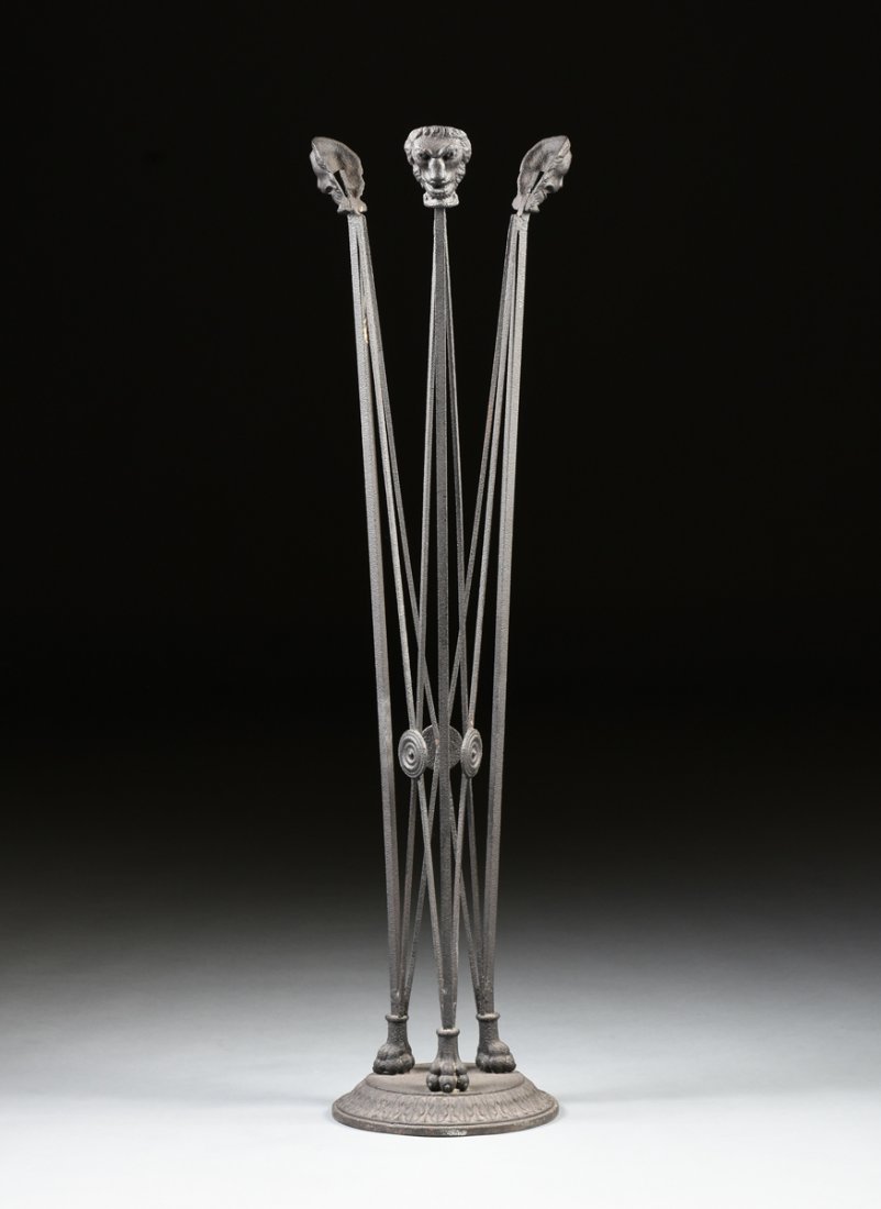 AN "AFTER THE ANTIQUE" PAINTED CAST IRON STAND, EARLY (1 of 7)