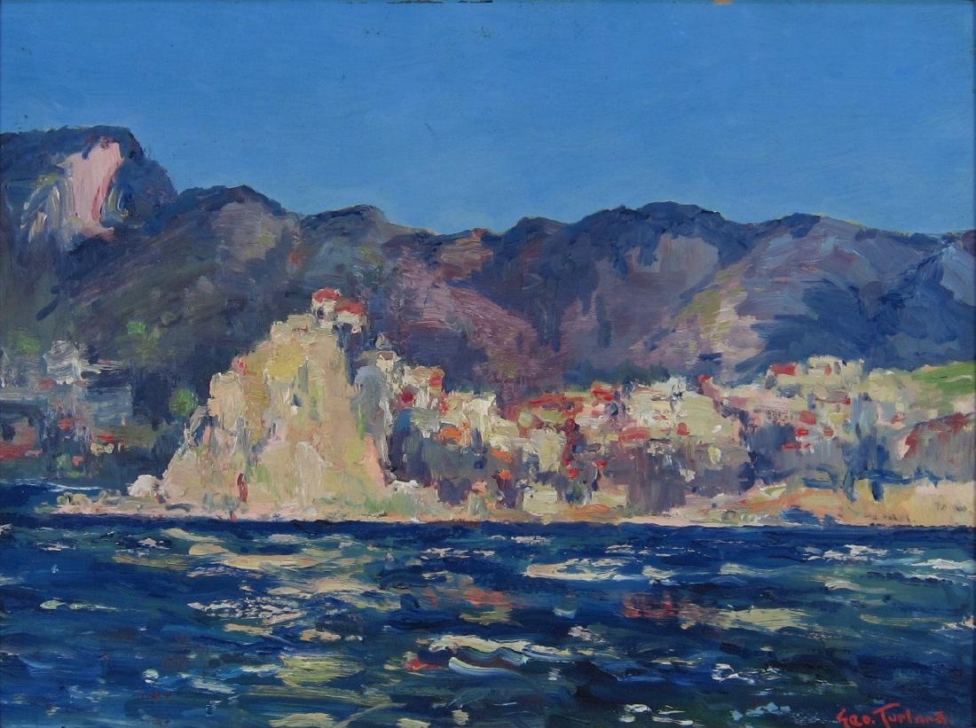 George Turland oil painting, Seaside Village (1 of 5)