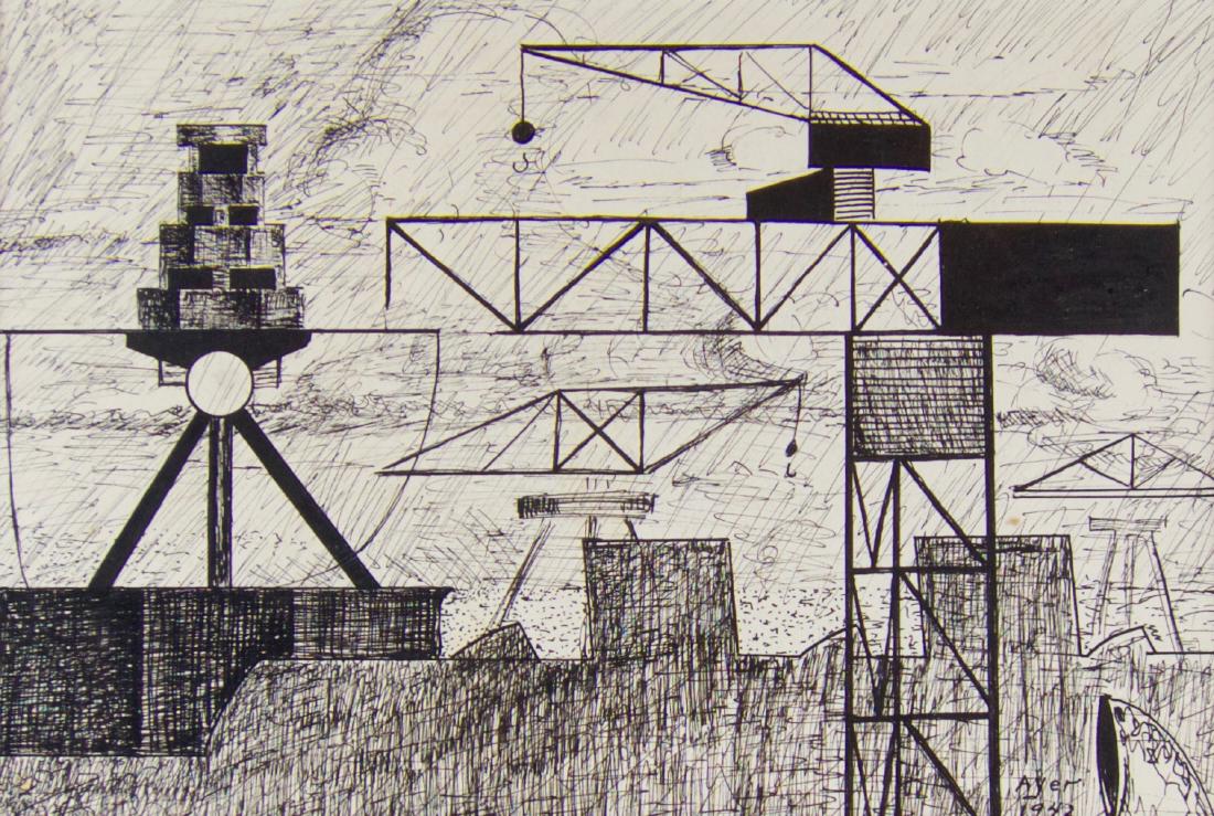 Modernist drawing by Richard Ayer (1 of 3)