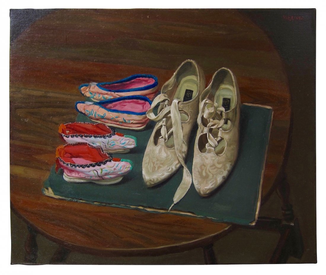 Danqing Chen Lotus Shoes on a Table (1 of 4)