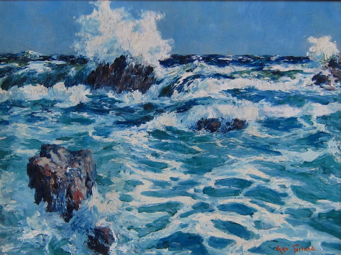 George Turland Oil Painting Seascape with Ship (1 of 2)