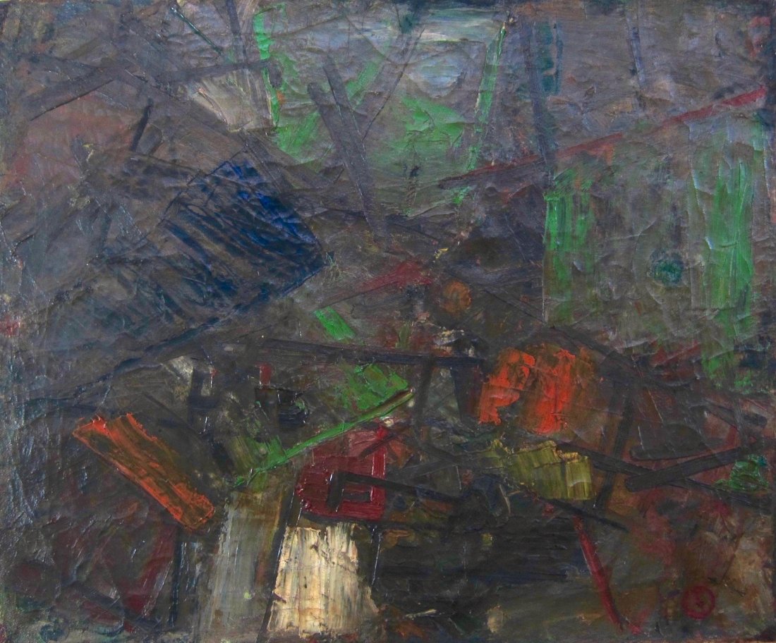 Louis Schanker Early Abstract Oil Painting (1 of 6)