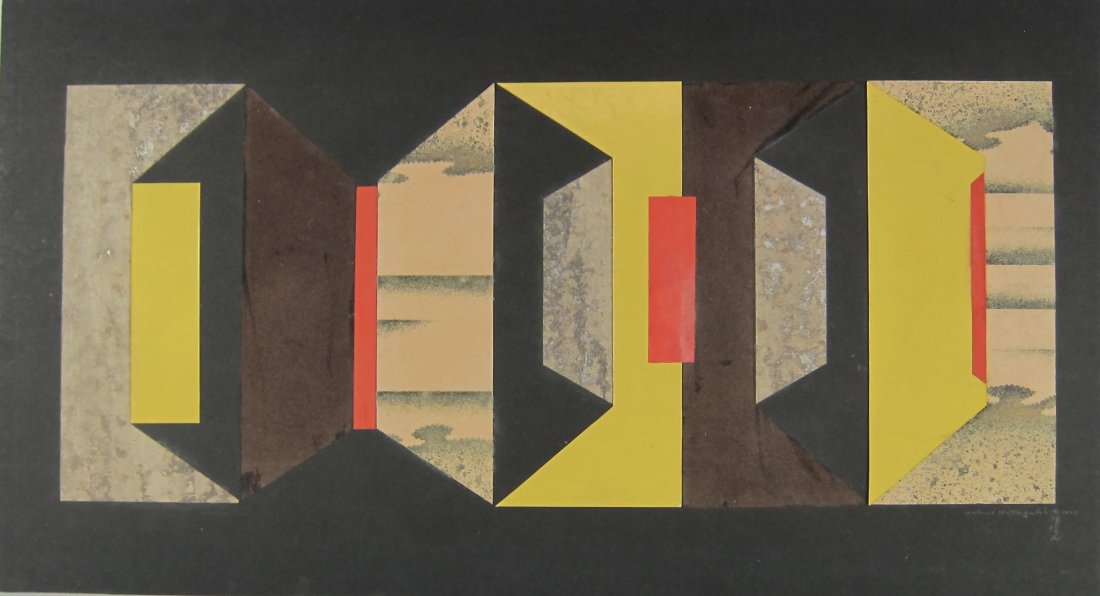 Nobuo Kitagaki Hard Edge Abstract Collage - 1953 (1 of 7)