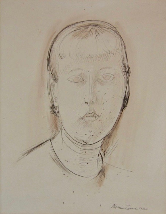William Zorach 1936 Ink Drawing (1 of 2)