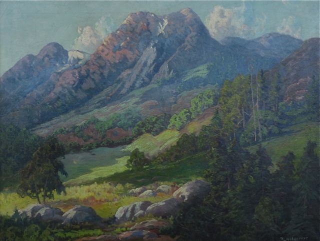 Peter Hohnstedt, (American, 1871-1957), Mountainscape: Peter Lanz Hohnstedt (Texas/Colorado/Washington, 1871-1957) Untitled – Western mountainscape Oil on canvas c.1920’s-30’s 26 ¼” x 34” sight size, 31 ½” x 39 ¾” overall Good original co