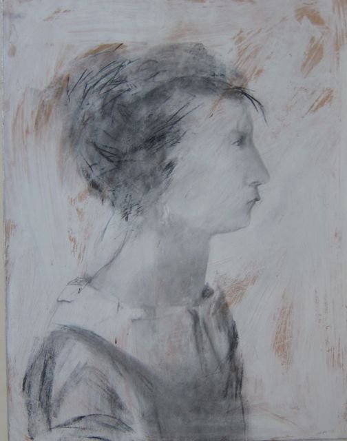 Hugo Weber, abstract portrait: Hugo Weber (Switzerland/Paris/New York/Chicago, 1918-1971) Gail Mad #5 (Gail Madison) – abstract portrait Pencil and tempura on paper 1953 23 ¼” x 18 ¼” sight size, 37” x 26 ¾” overall Fa