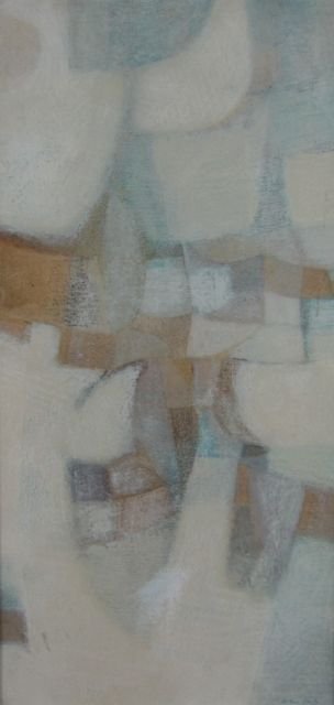 Arthur Smith, Washingotn DC artist, 1957: Arthur Smith (District of Columbia, b.1929- ) Explore the Last White Day - (Richard Selig) - abstraction Wax crayon on paper 1957 20” x 10” sight size, 24 ¼” x 14 ¼” overall Good original co