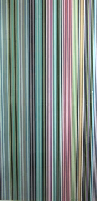 Gene Davis, 'Black Dahlia', ex-corporate collection: Gene Davis (Washington DC, 1920-1985) Black Dahlia – colorfield print Screen print in colors 1971 81 ½” x 42 1/2 “ overall Good original condition Housed in a plexibox frame, damage to frames