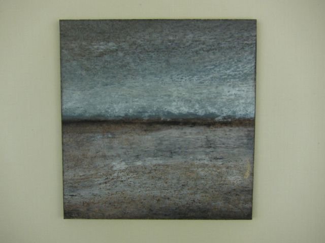 Wes Wehr, 'Palouse Space', oil & crayon on paper, 1967: Wes Wehr (Wesley Conrad Wehr) (Washington, 1929-2004) Palouse Space – Abstract landscape Oil and crayon on paper board. 1967 5” x 5” image size, and 11 ½” x 10 ½” overall with frame Signed