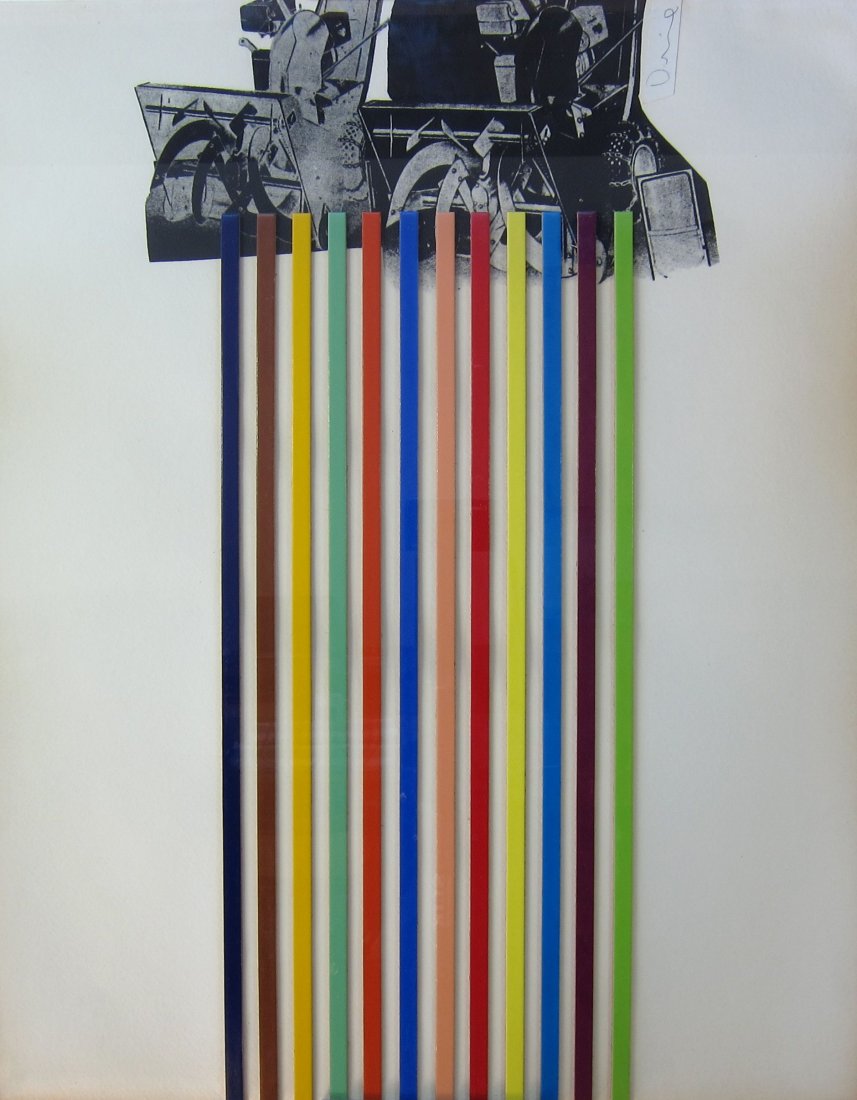 Jim Dine, Mixed Media Collage and Lithograph: Jim Dine (New York/Ohio 1935- ) Mixed media collage and lithograph from the 'Toolbox' series. 119/150 1966 Signed on the front, numbered verso Simple plexiglass framing 24" x 19" x 1"
