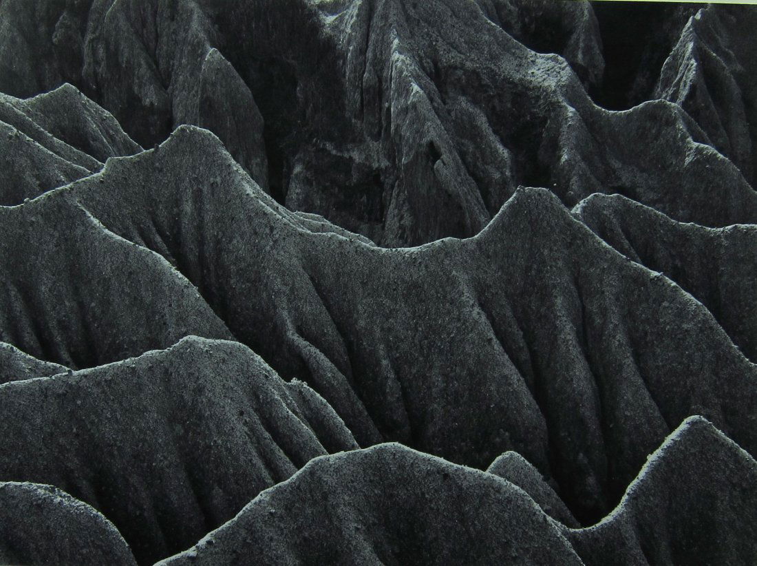 Don Worth, Black and White Photograph: Don Worth (California 1924-2009) 'Irrosion, Laguna Beach California' Black and white photograph laid down on board c. 1970s Signed in pencil lower right Stamped, signed and titled in pen verso Unframe