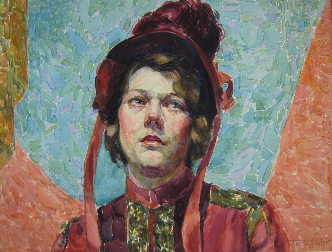 Theodore Roosevelt Schuyler, watercolor portrait (1 of 4)