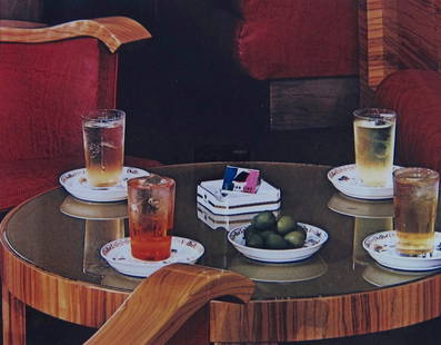 Samuel Gottscho, ex-Atlantic Richfield collection photo: Samuel Gottscho New York (1875-1971) 'Italian Line Lounge' - Still life photograph Edition: 46/250 Dye transfer photograph 1939 (reprinted in color 1980) Measurements 11" x 14" image size, and 16.5"