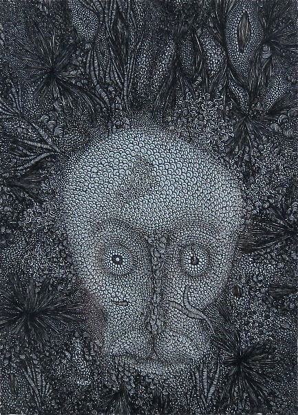 Michel Payot, French surrealist ink drawing (1 of 2)