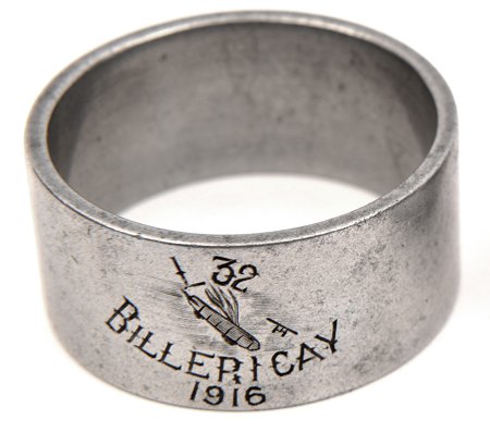 Destruction of L32 – Souvenir Napkin Ring. Made of: Destruction of L32 – Souvenir Napkin Ring. Made of aluminium alloy, (4.7cm diameter, 2.1cm high) of a slightly thicker gauge than others in the collection; this Napkin Ring is made of Aluminium Allo