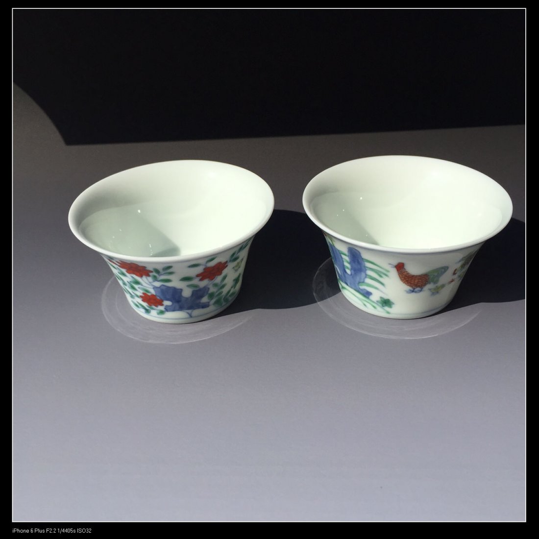Pair Chinese Doucai Porcelain Chicken Cups Ming Mk (1 of 7)