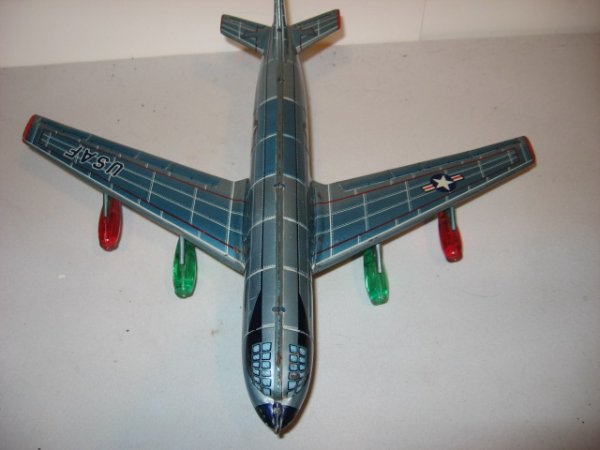 JAP TIN LITHO FRICTION POWERED U.S. AIRFORCE BOMB - 2