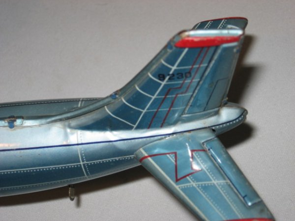 JAP TIN LITHO FRICTION POWERED U.S. AIRFORCE BOMB - 4